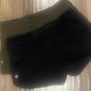 lululemon athletica Women’s Athletic Shorts — Black & Olive